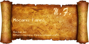 Mocanu Fanni névjegykártya